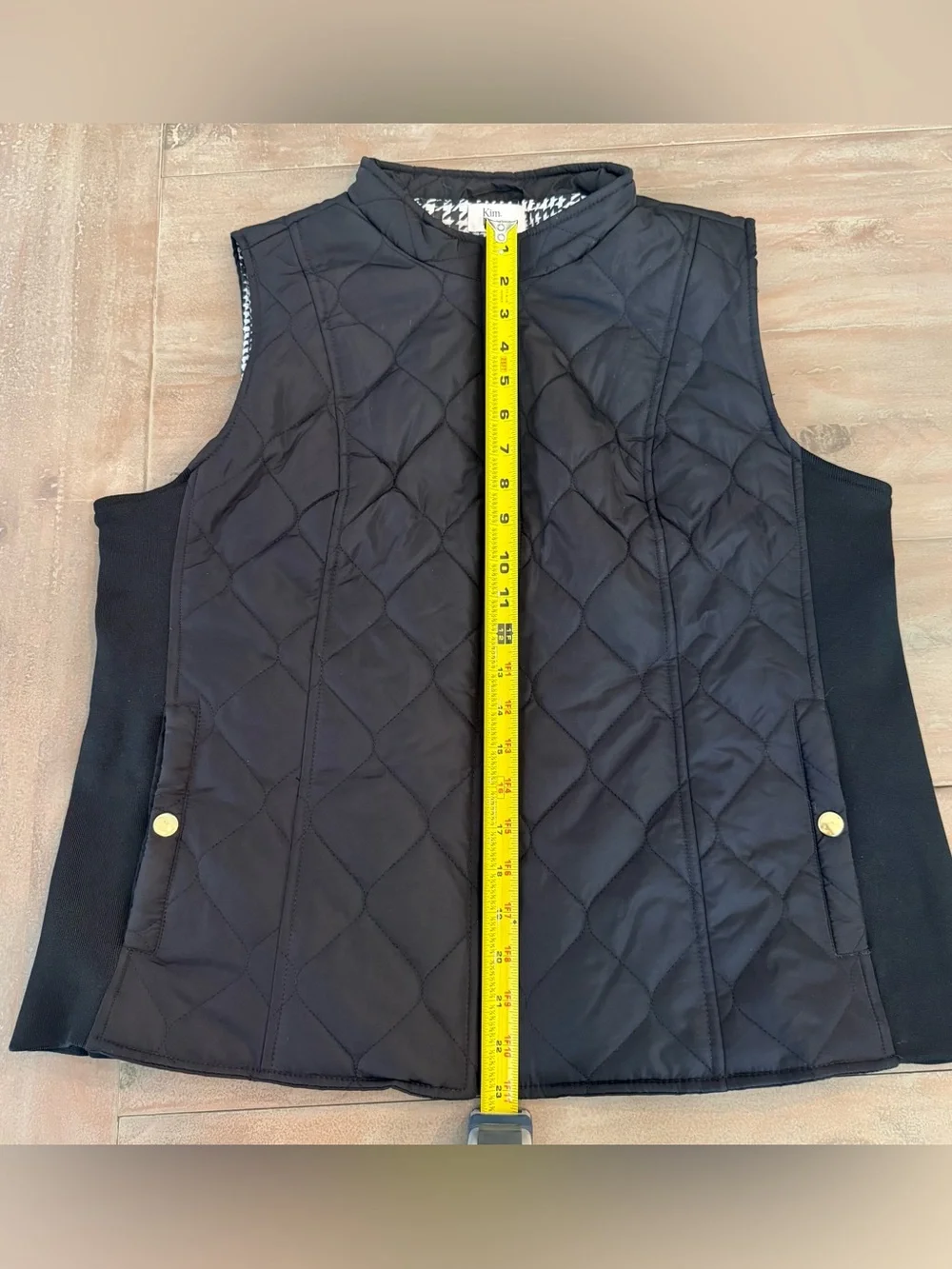 Kim Rogers Women’s Petite Side Ribbed Quilted Vest Black Sz LP Preowned